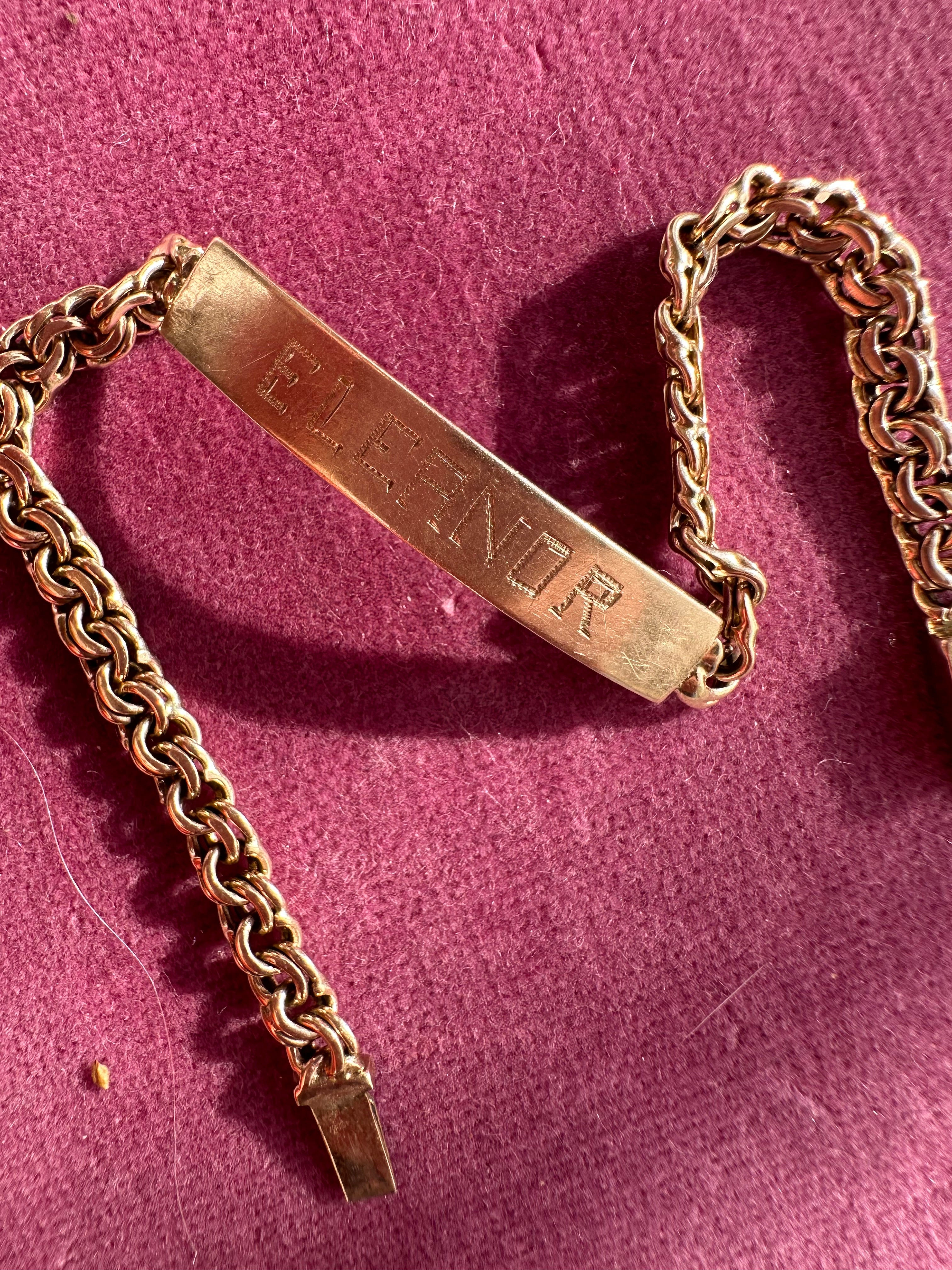 vintage ID bracelet engraved Eleanor