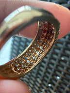 baguette and round diamond dome ring