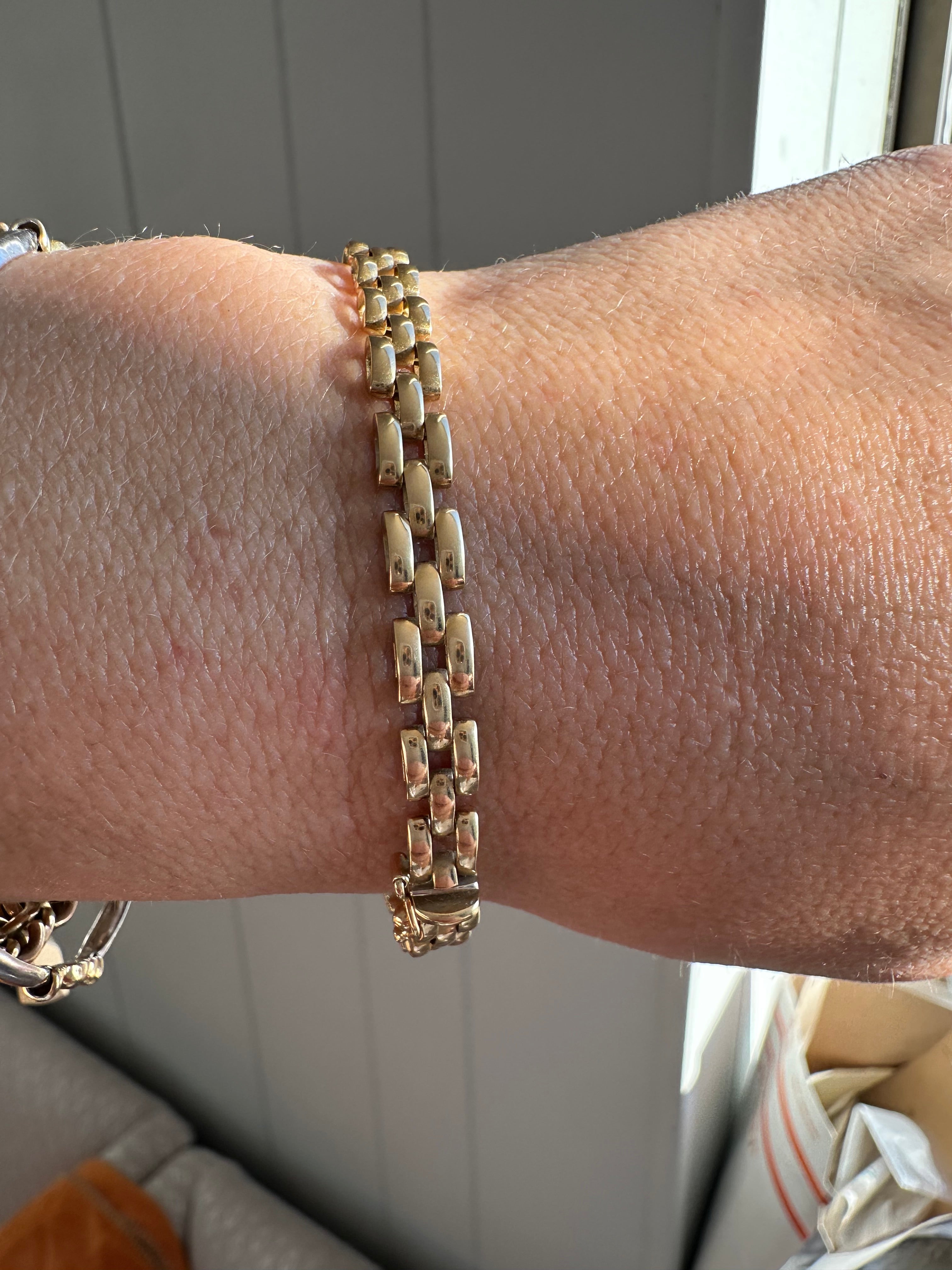 18k panther link bracelet