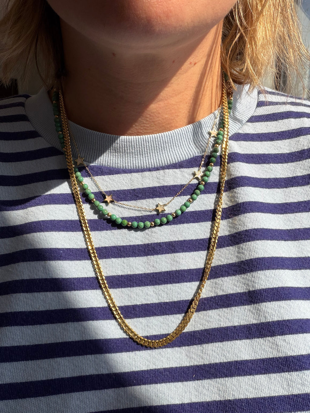 14k 24.25” solid curb chain