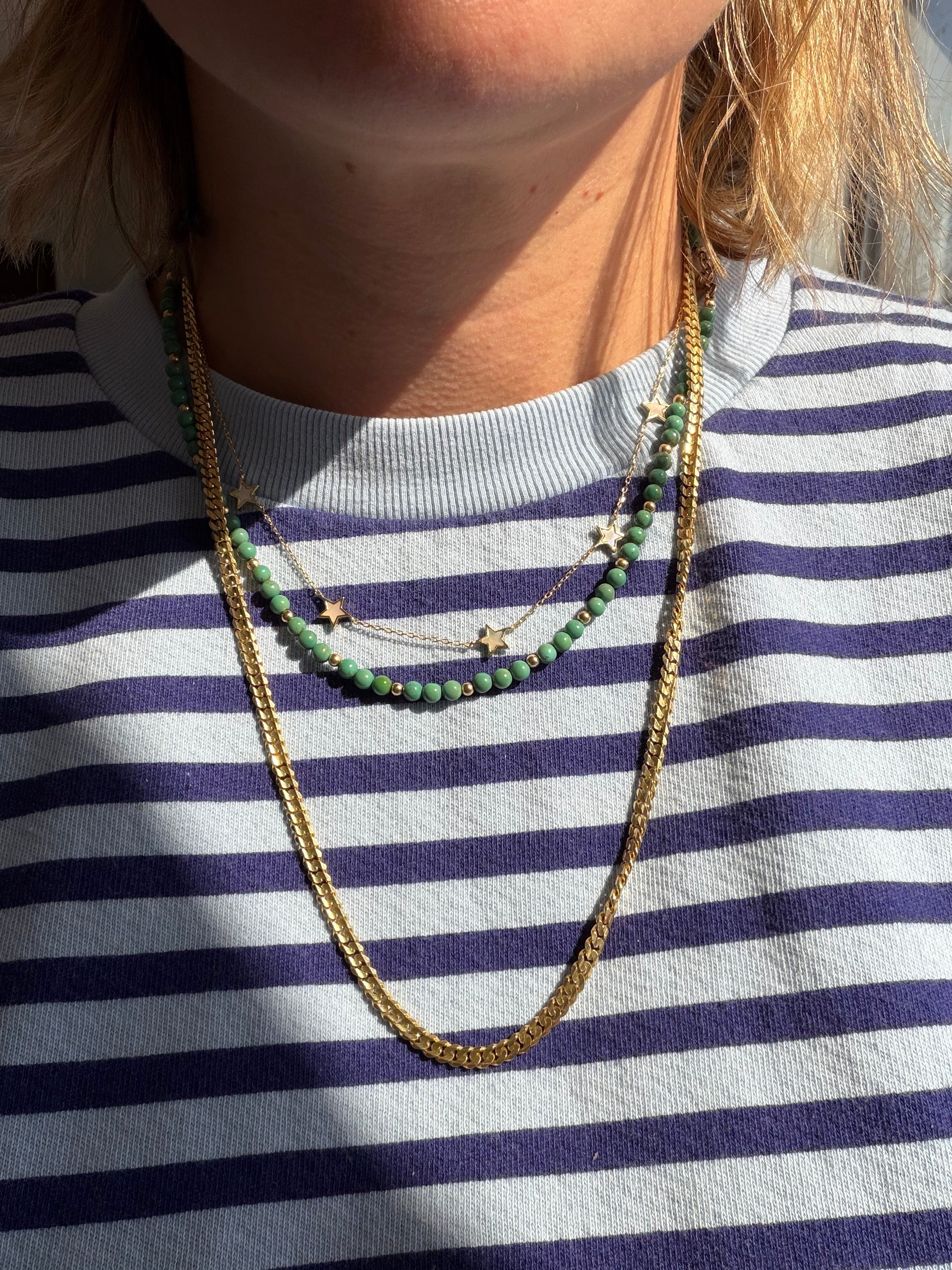 14k 24.25” solid curb chain