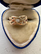 love knot with diamond and rubies