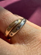 two tone sprinkle diamond band