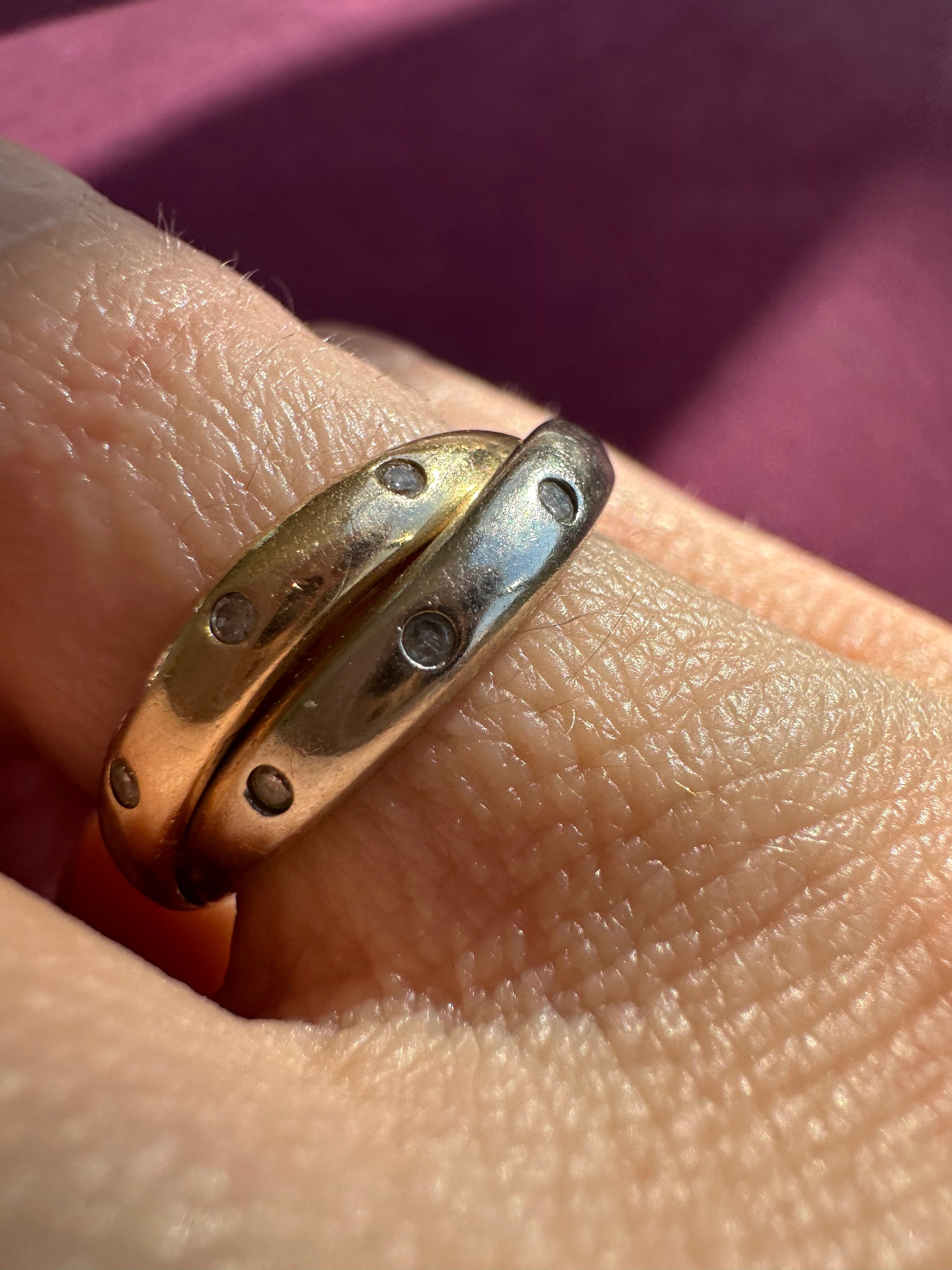 two tone sprinkle diamond band
