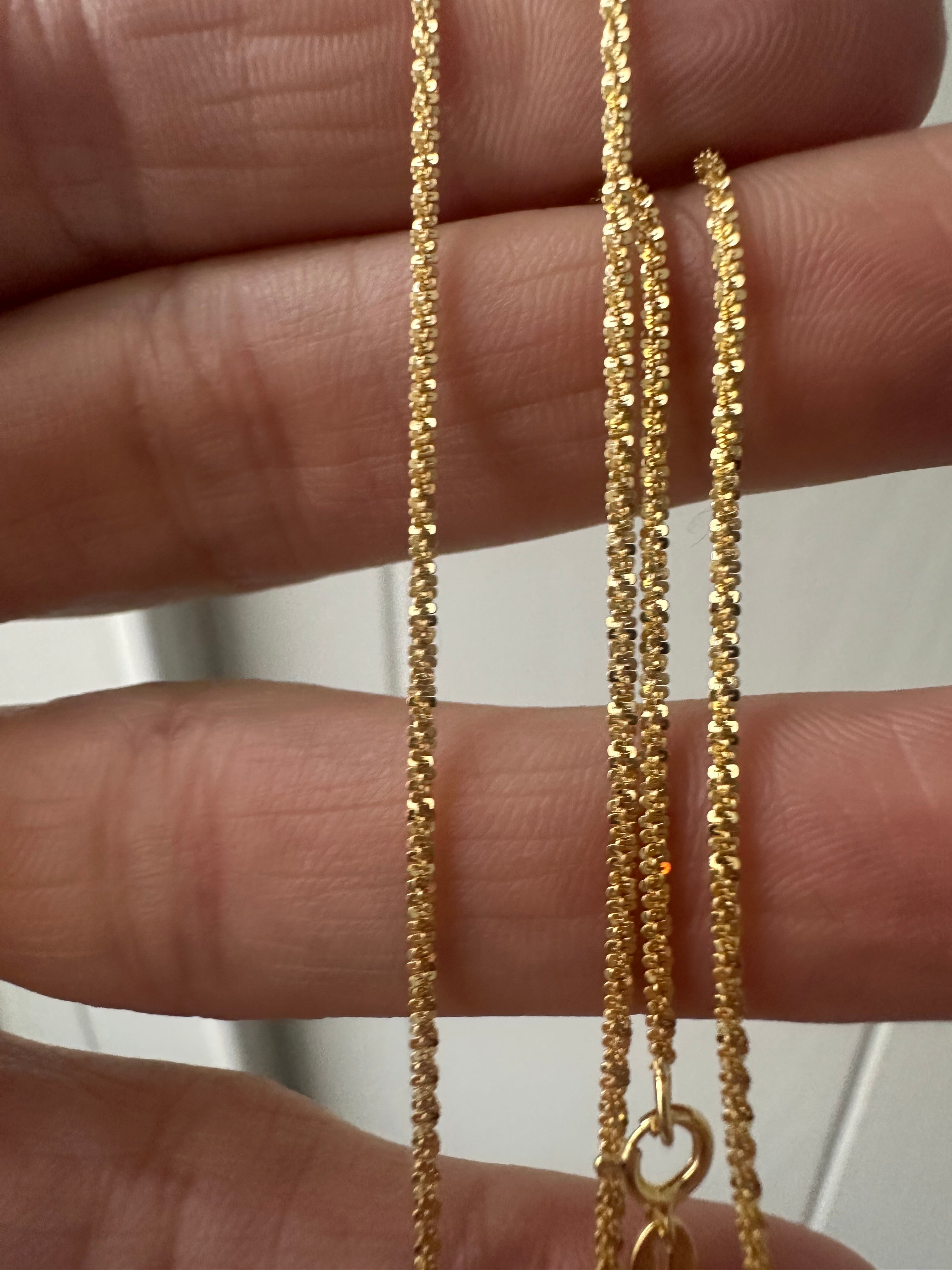 18k confetti chain with adjustable length slider