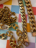 two tone solid curb link bracelet