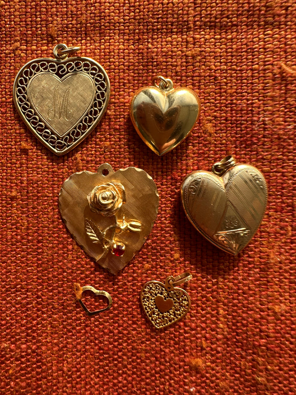 plethora of vintage gold charms