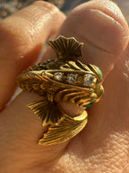 antique lucky koi fish ring