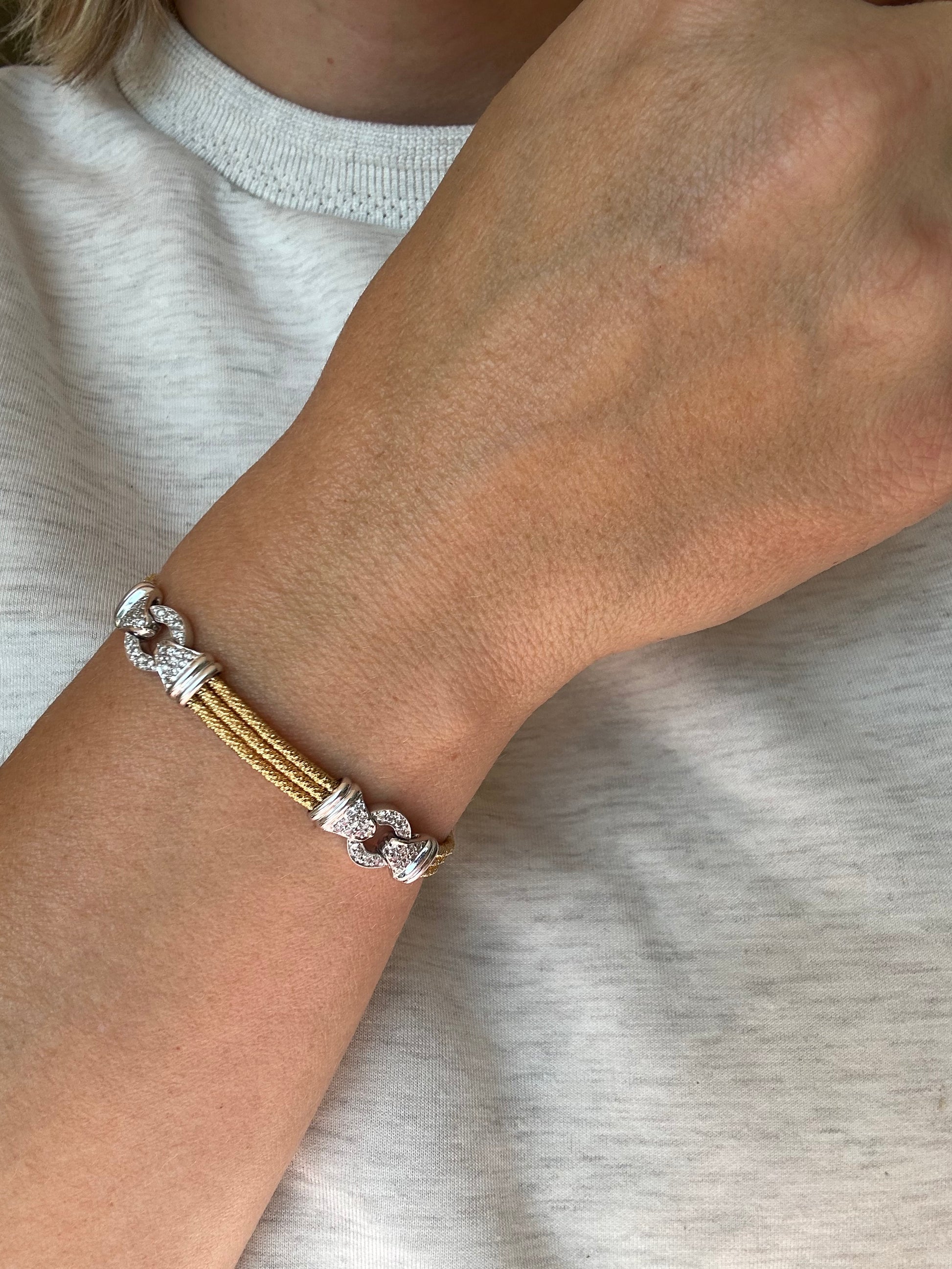 18k two tone diamond bracelet