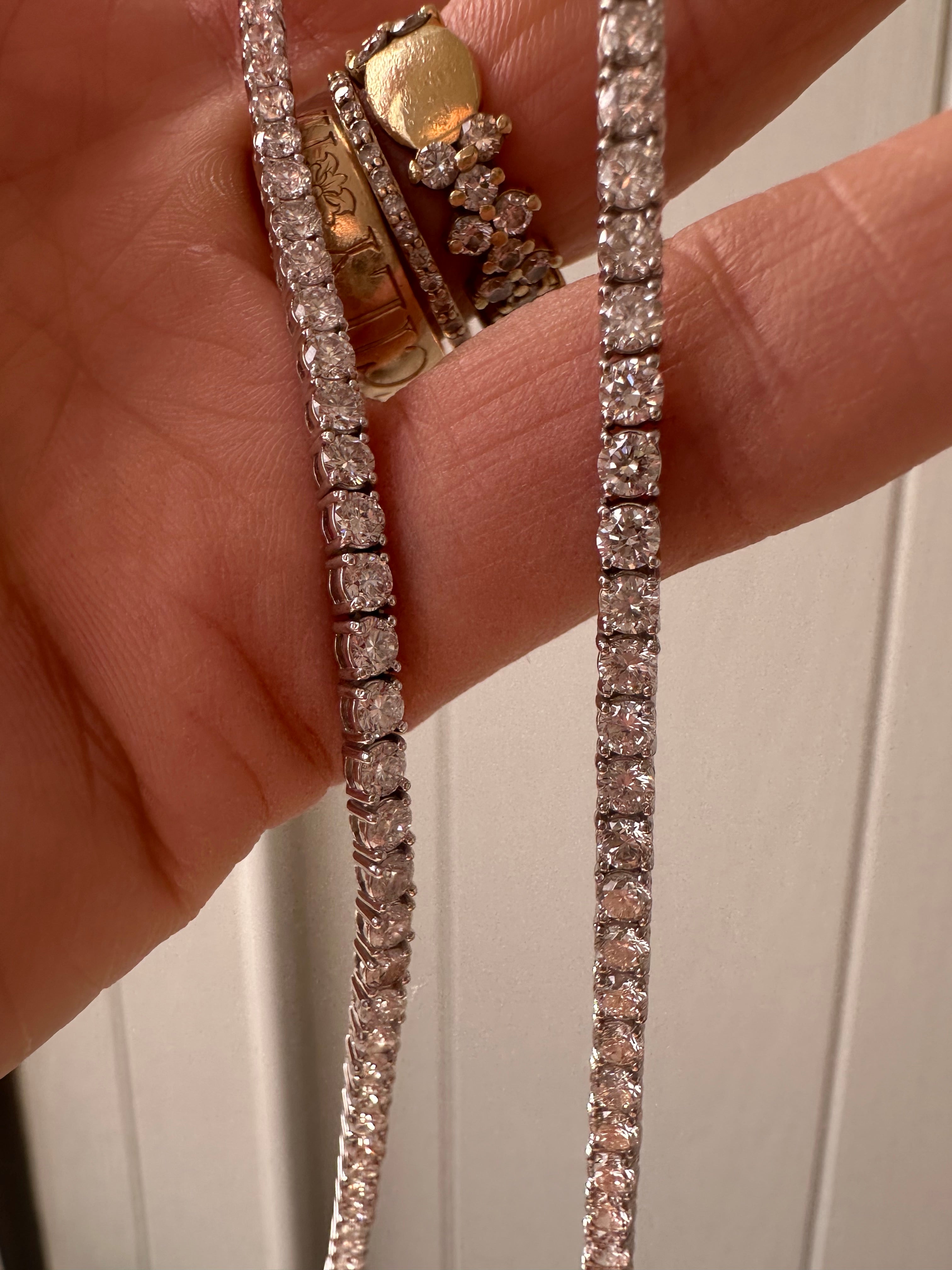 12.1carats lab diamond tennis necklace