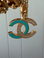 CC charm with blue enamel and crystals
