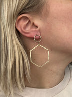 hexagon dangle statement earrings