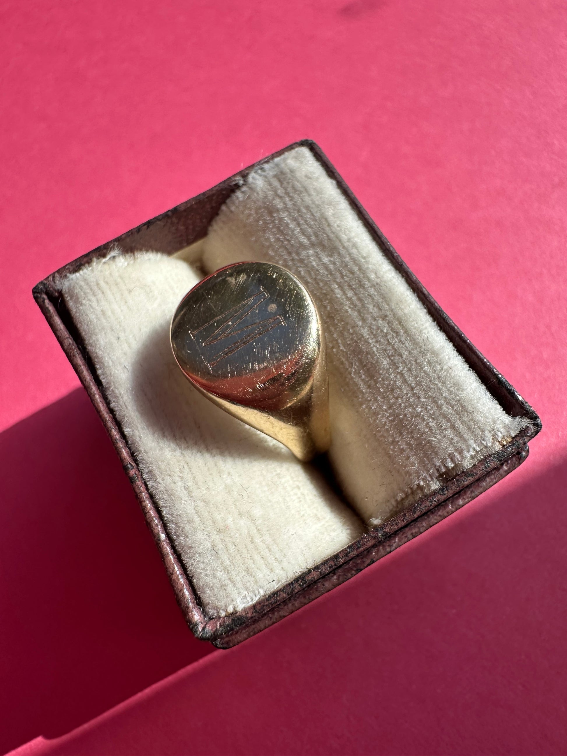 signet with M engraving