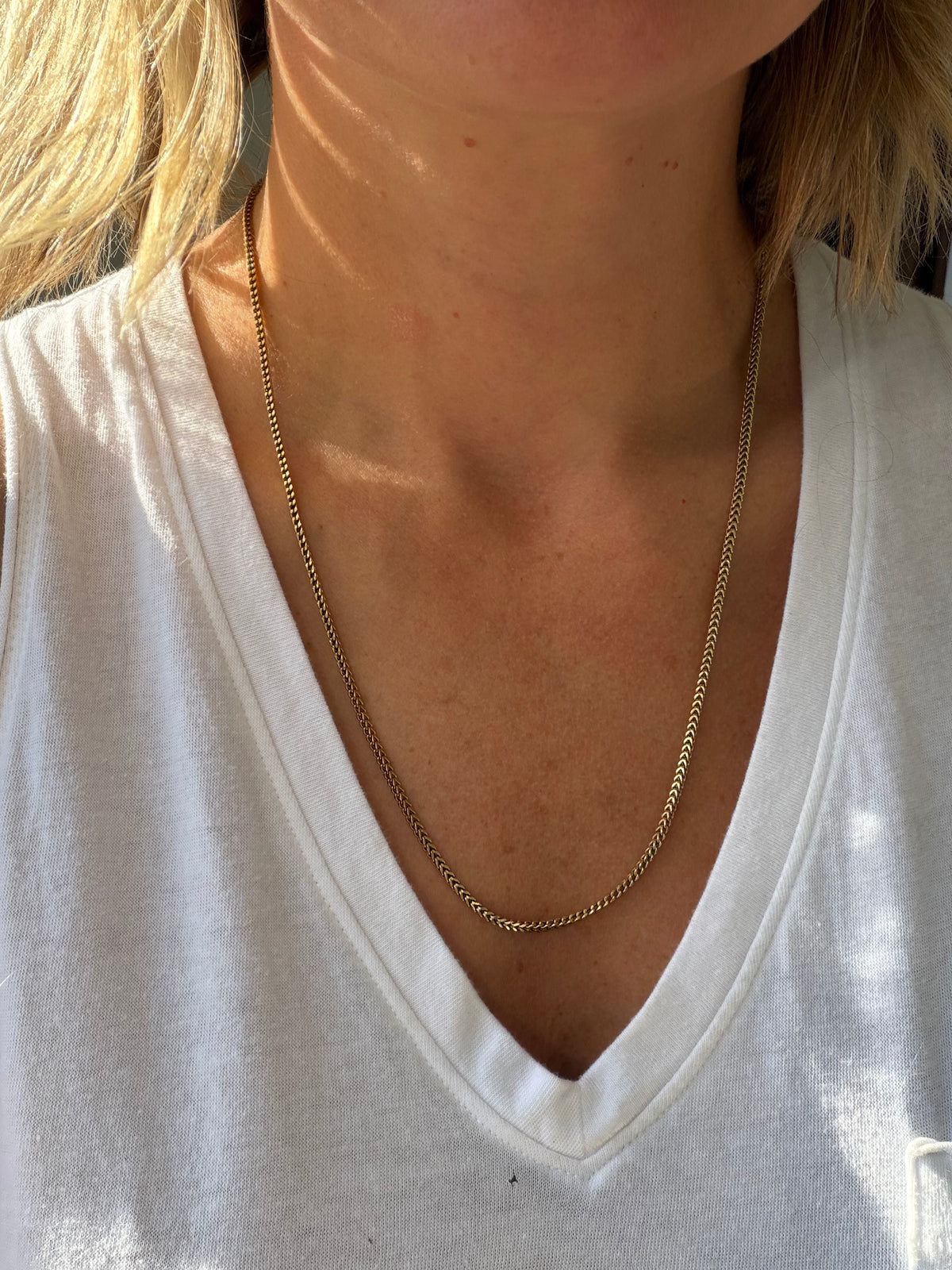 24" franco chain in 18k gold