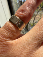 wide two tone star diamond band