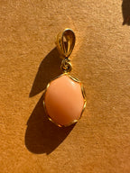 garnet // angel skin coral // opal pendants