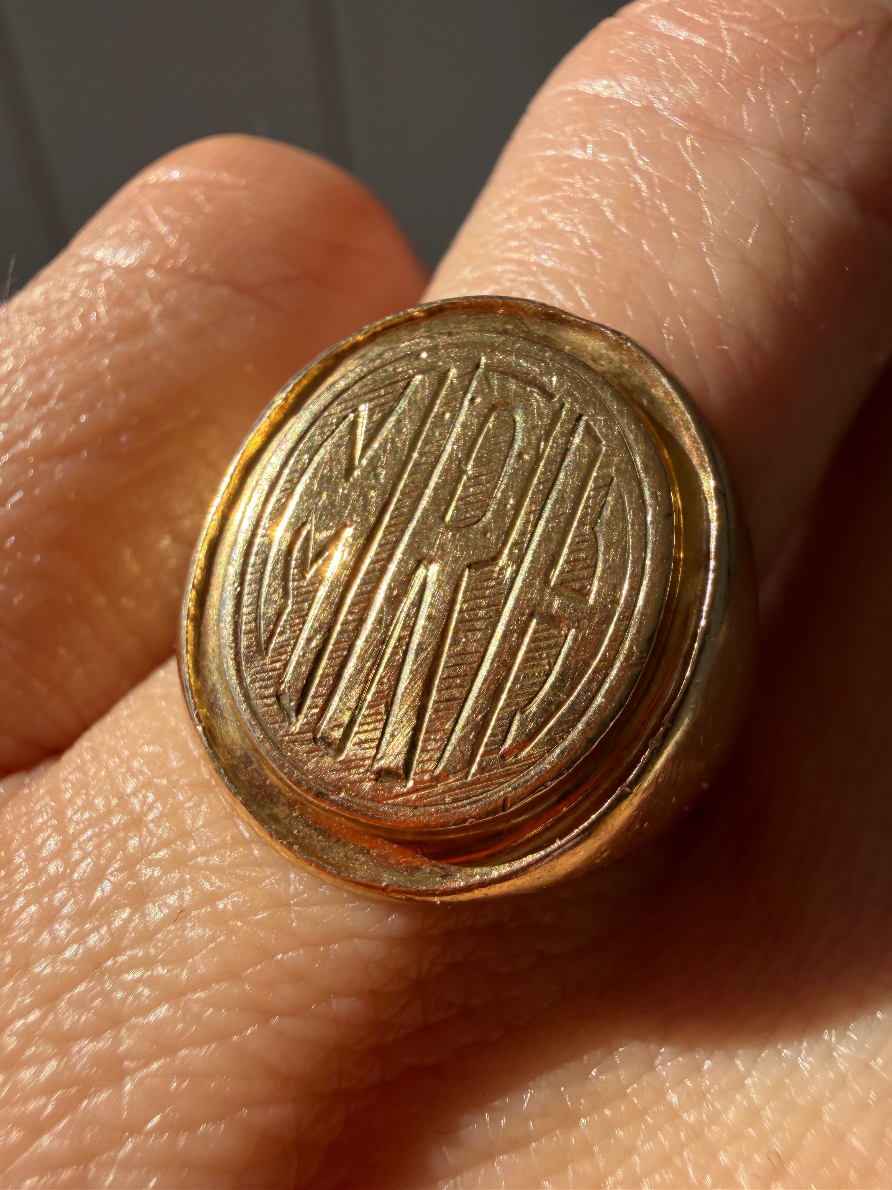 MRH engraved signet ring