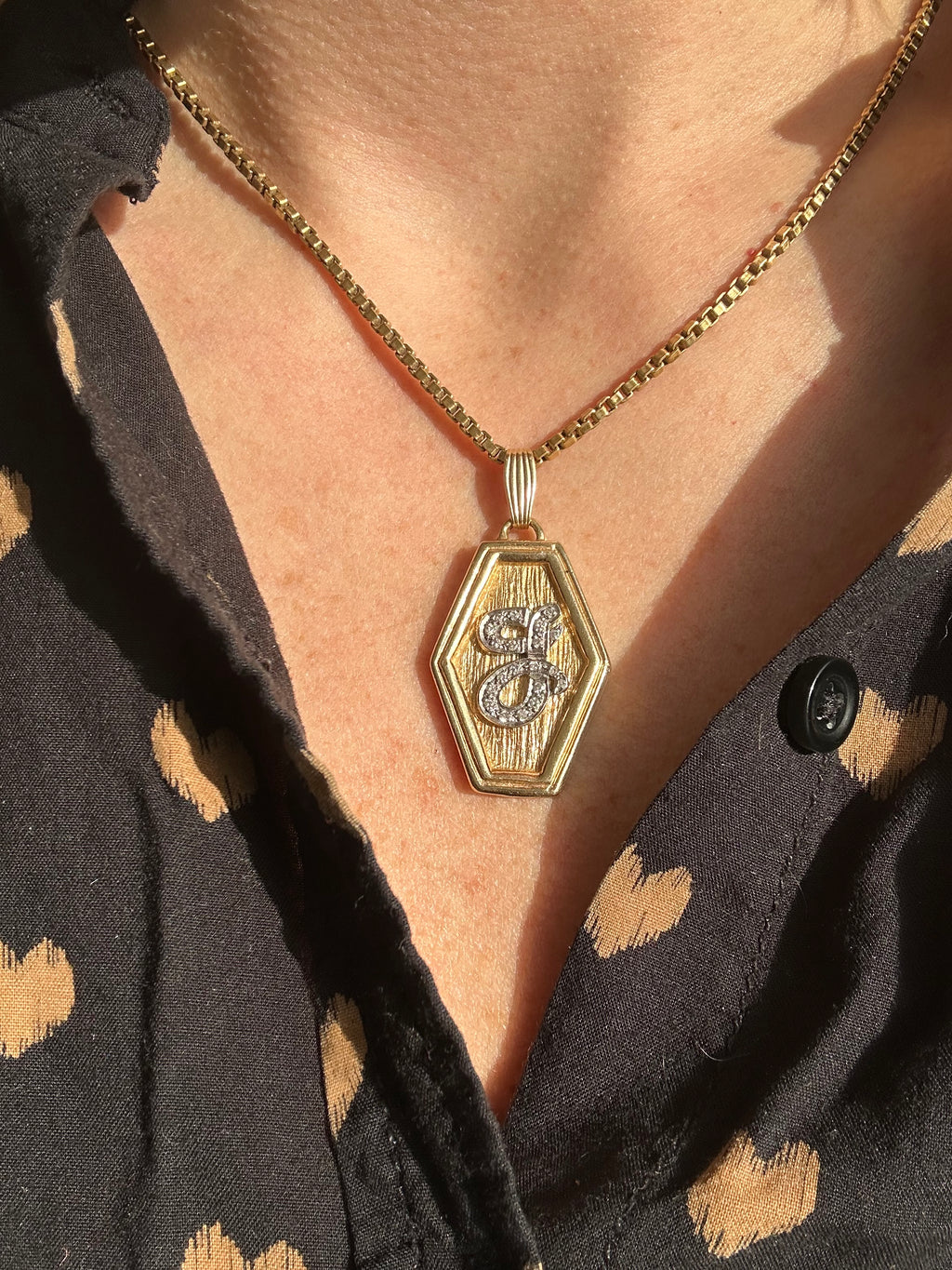 diamond J pendant