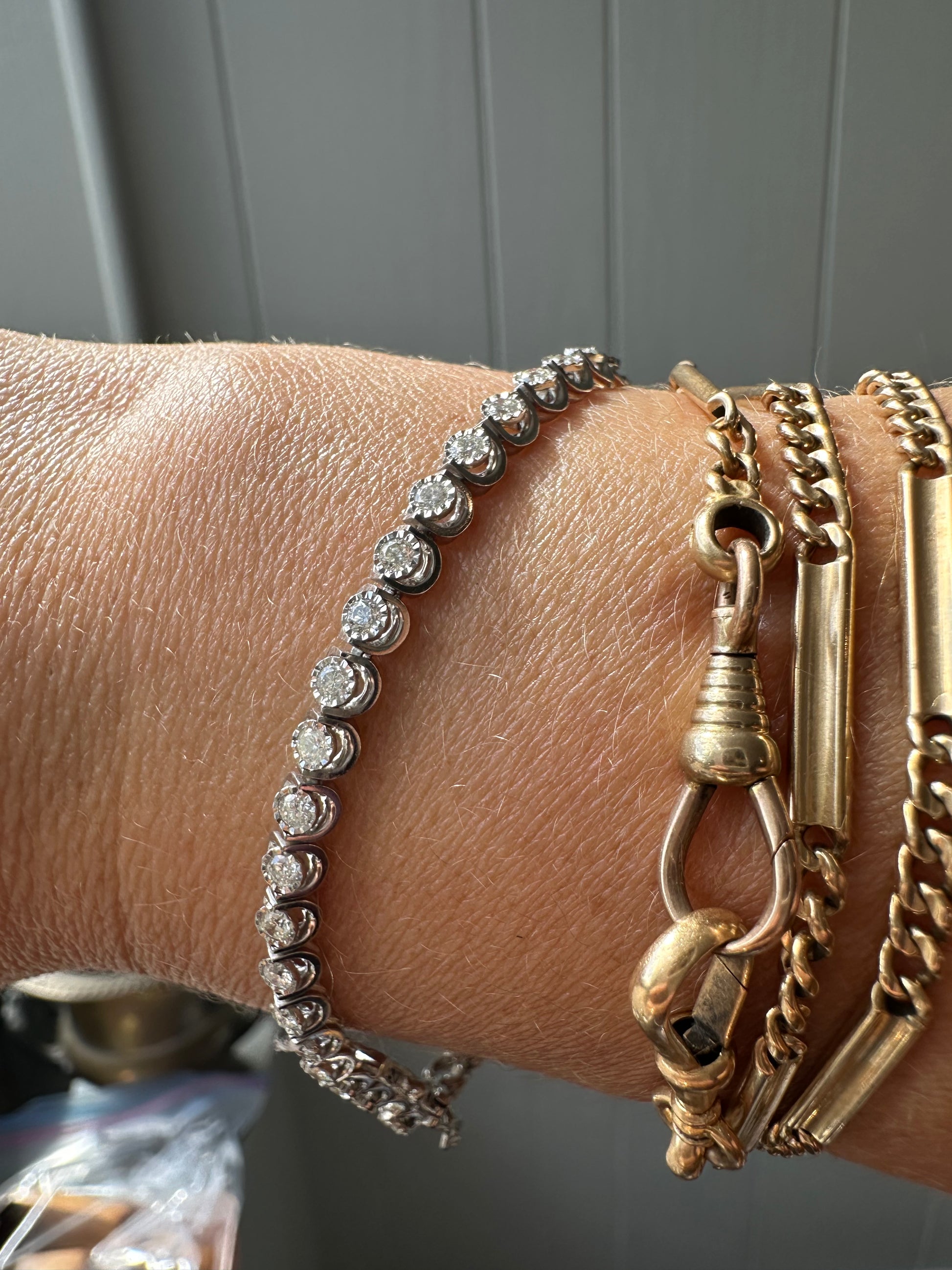 illusion set diamond tennis bracelet