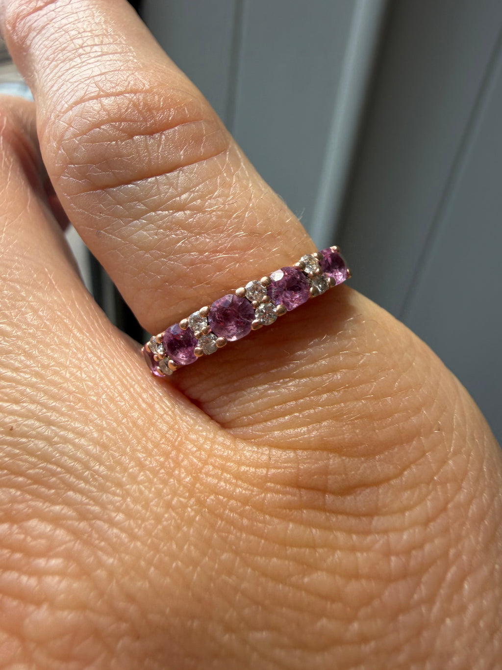 natural pink rubies and diamonds in rose gold
