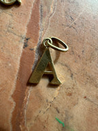 vintage 18k gold block letters