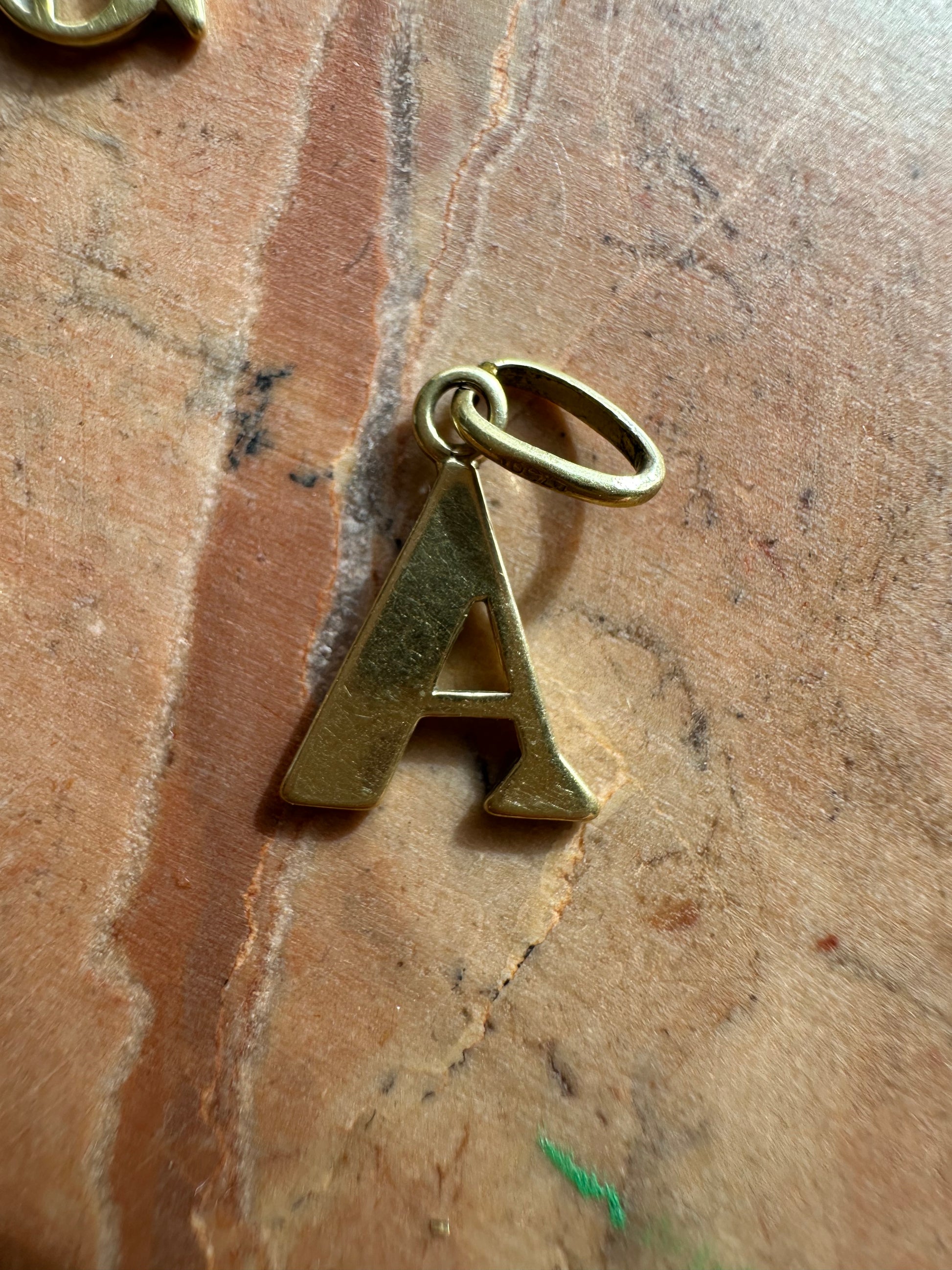 vintage 18k gold block letters