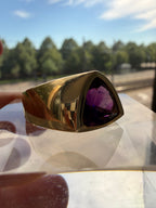 stunning trillion cut 2.6carat amethyst ring