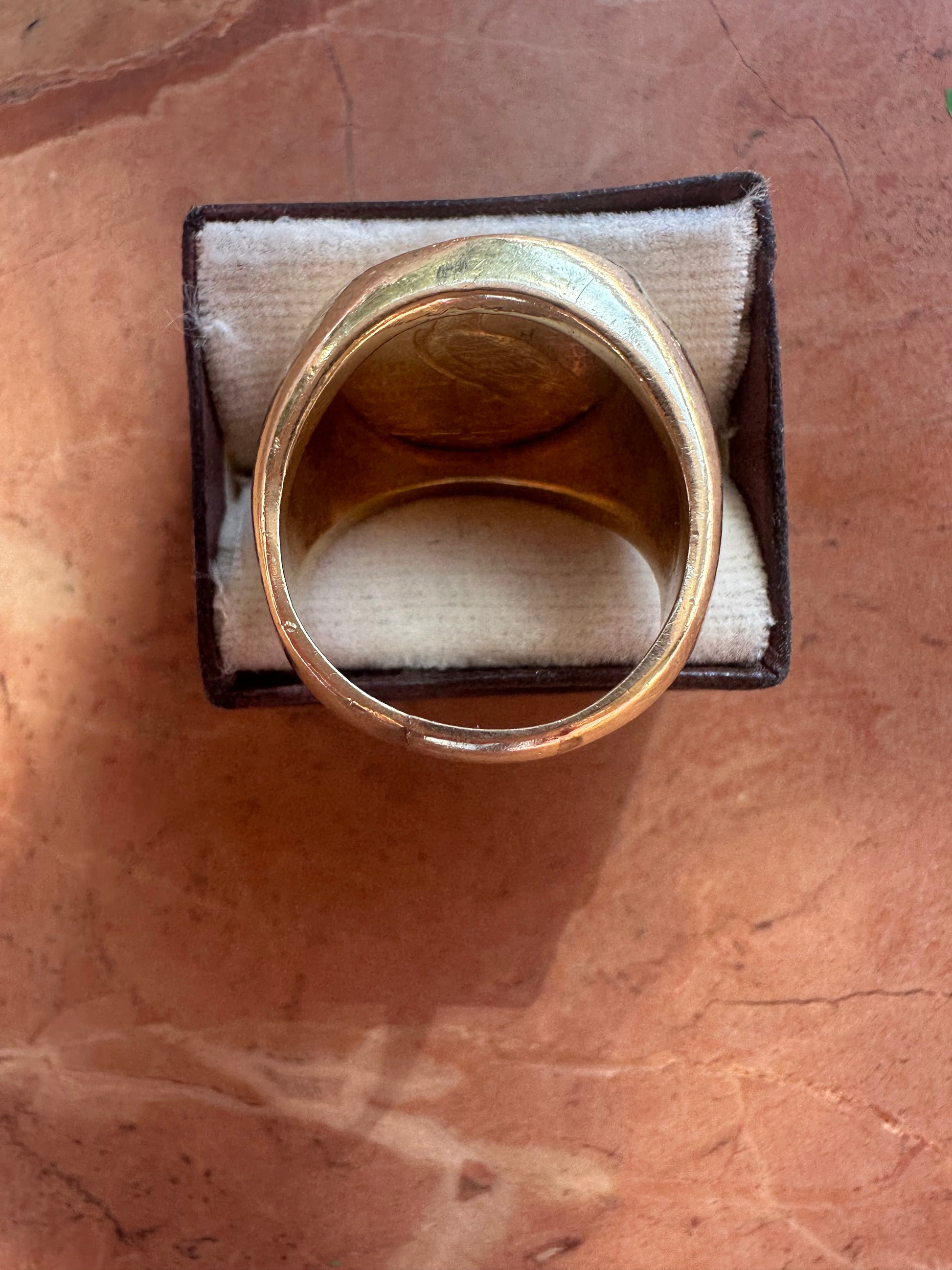21mm coin ring with a $2.50 Indian Head gold coin