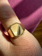 18k gold blank signet ring