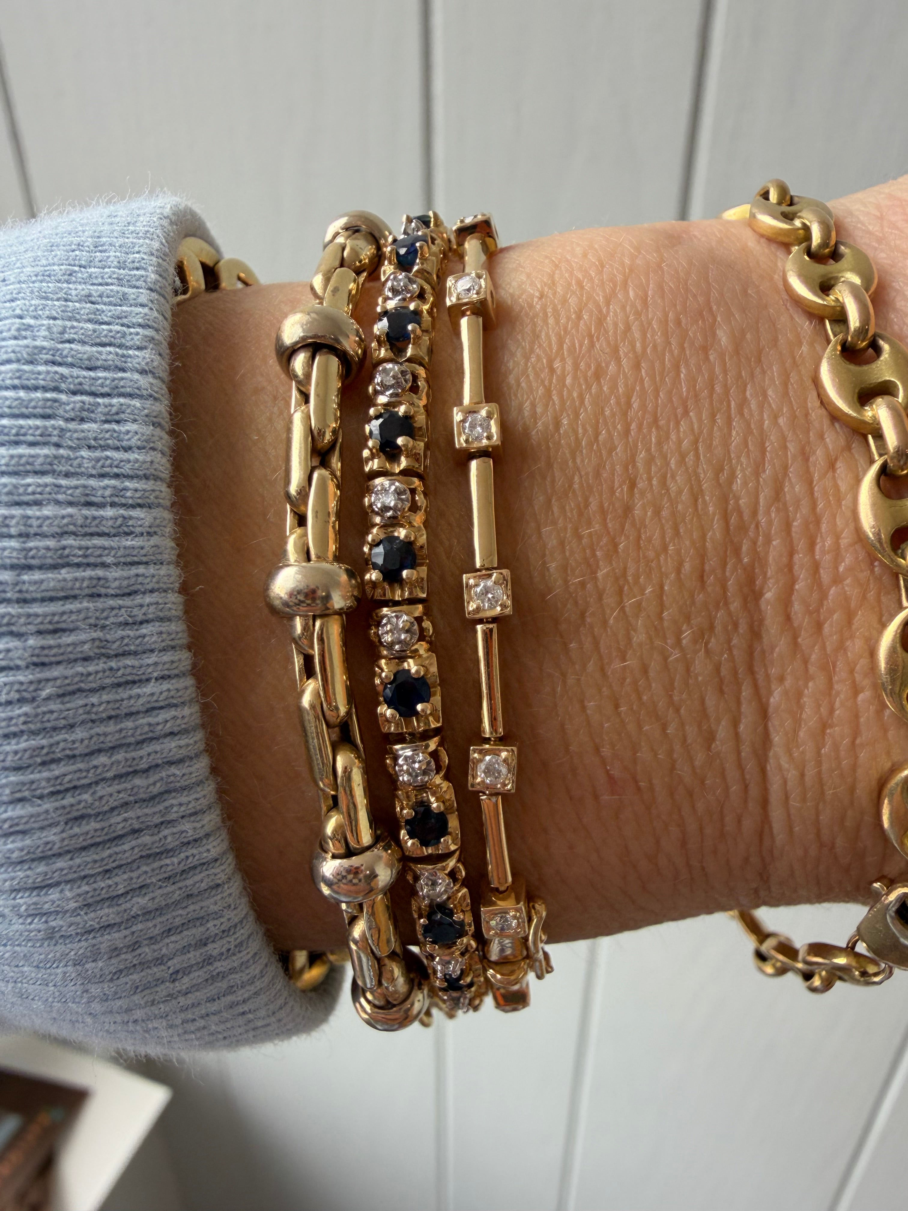 square link diamond tennis bracelet