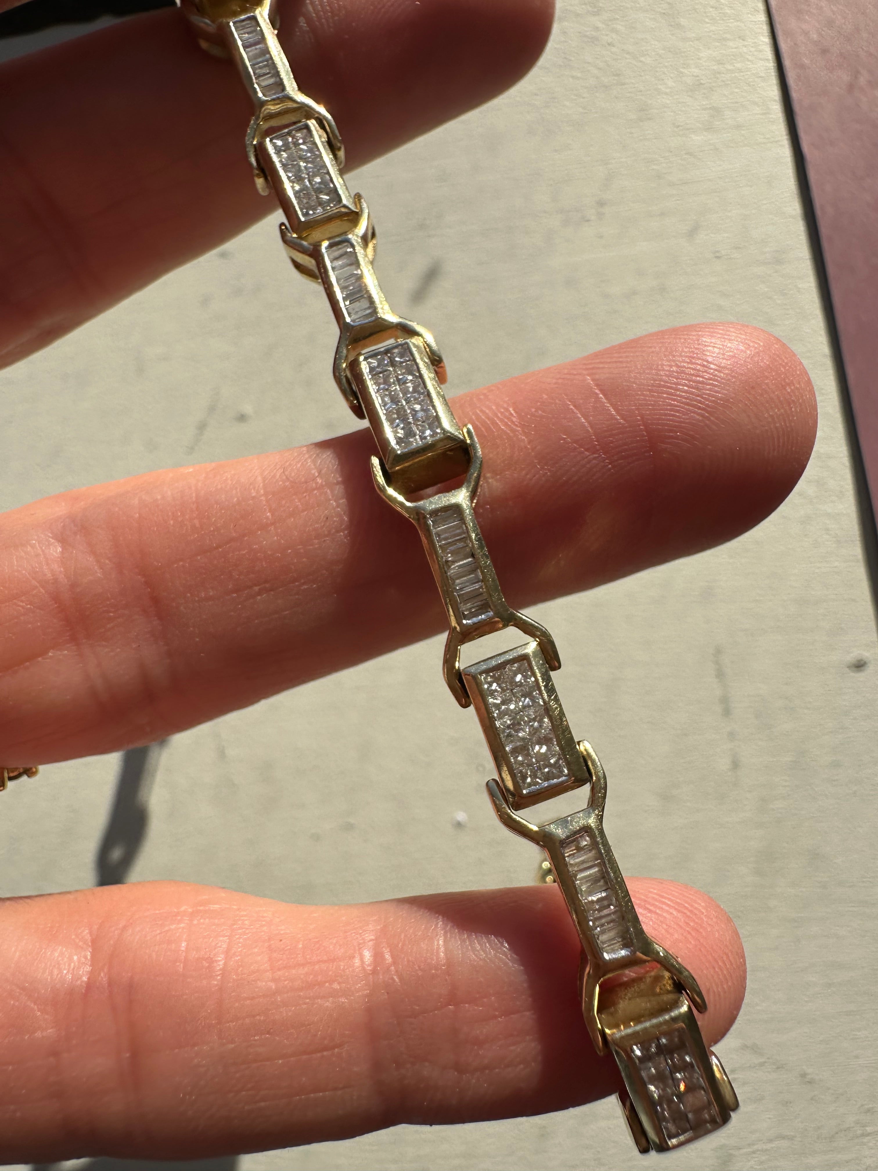 3.63carat natural diamond buckle link tennis bracelet