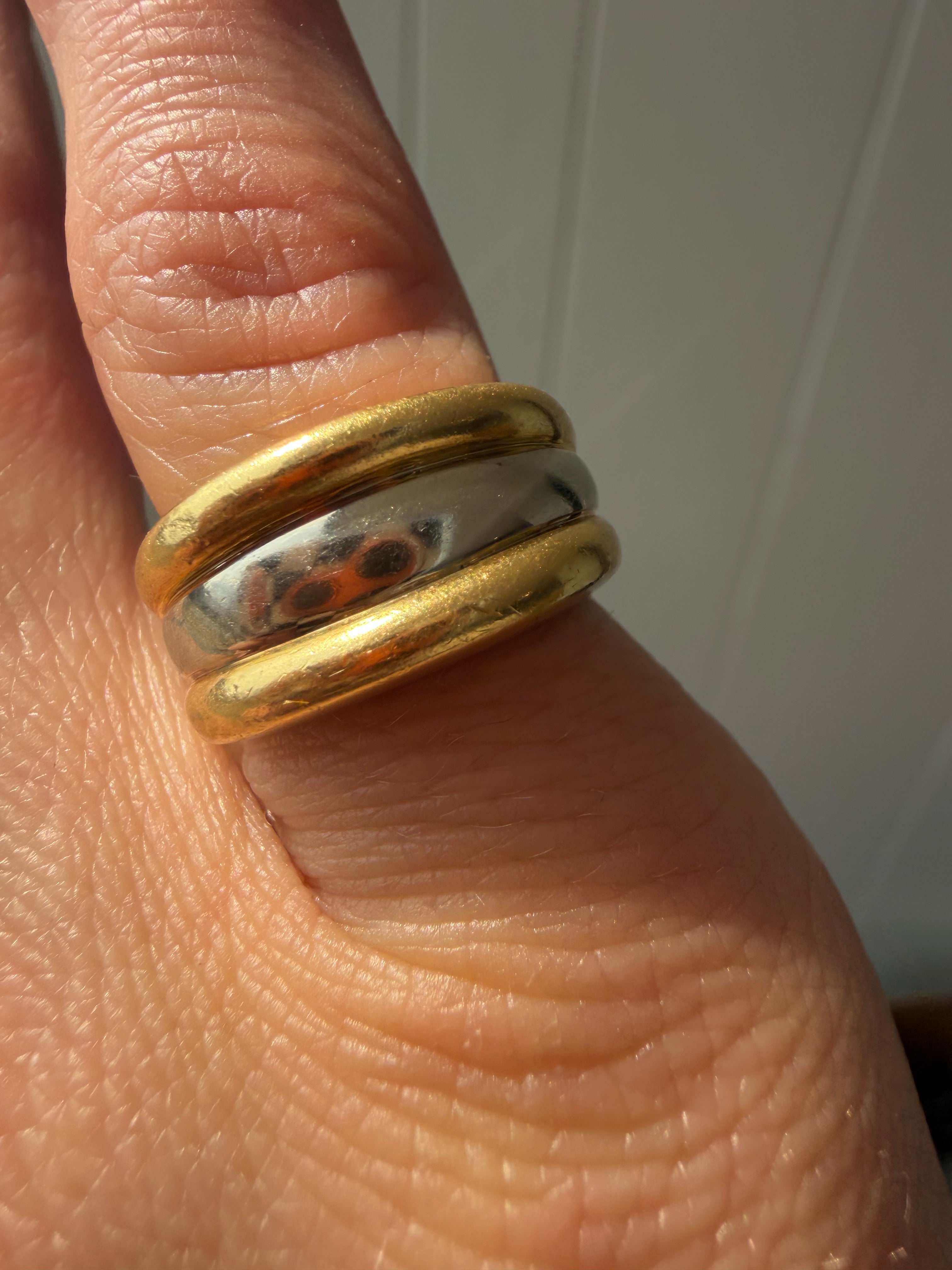 18k heavy hamburger ring
