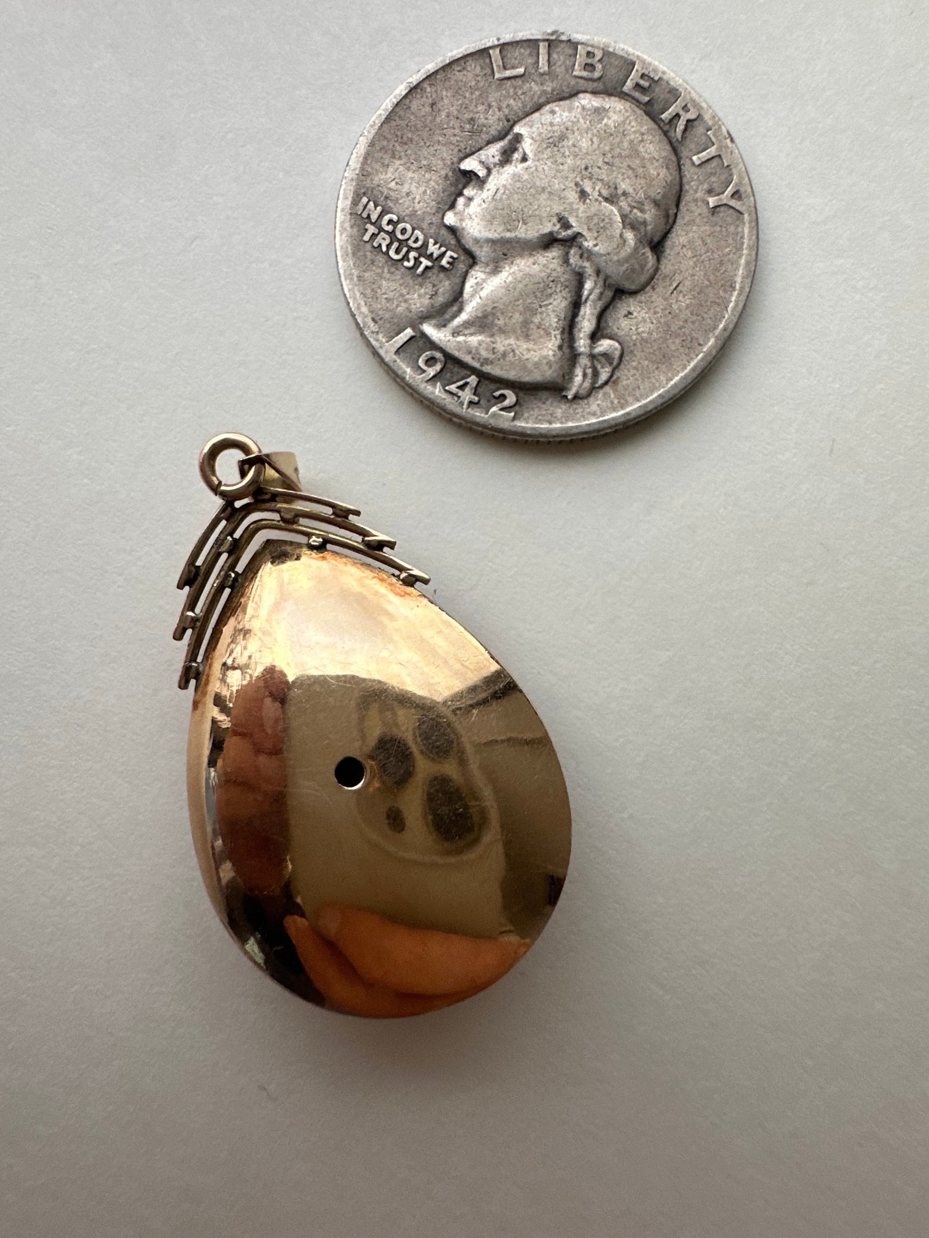 coral drop pendant