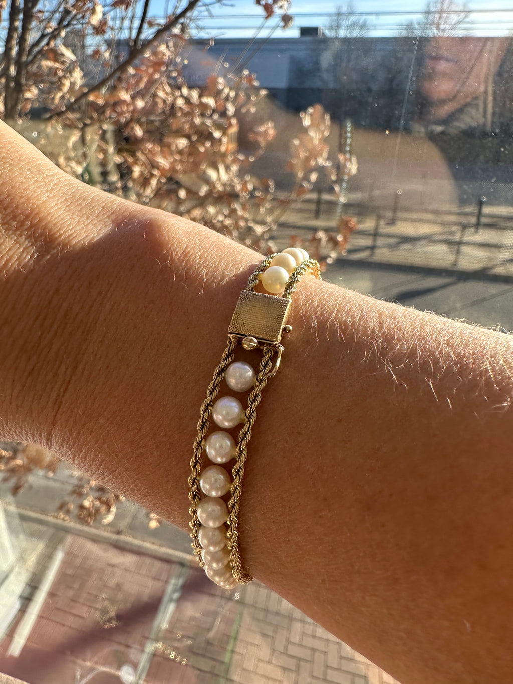 pearl and rope bracelet