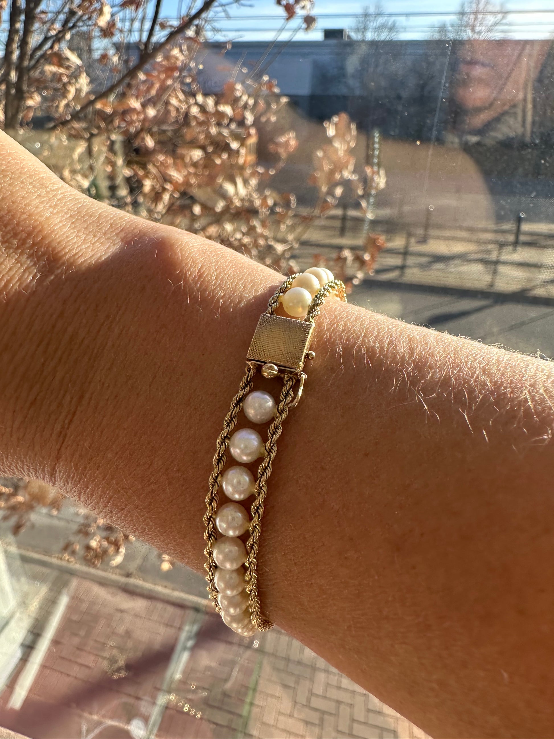 pearl and rope bracelet