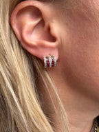 ruby and diamond huggie hoops