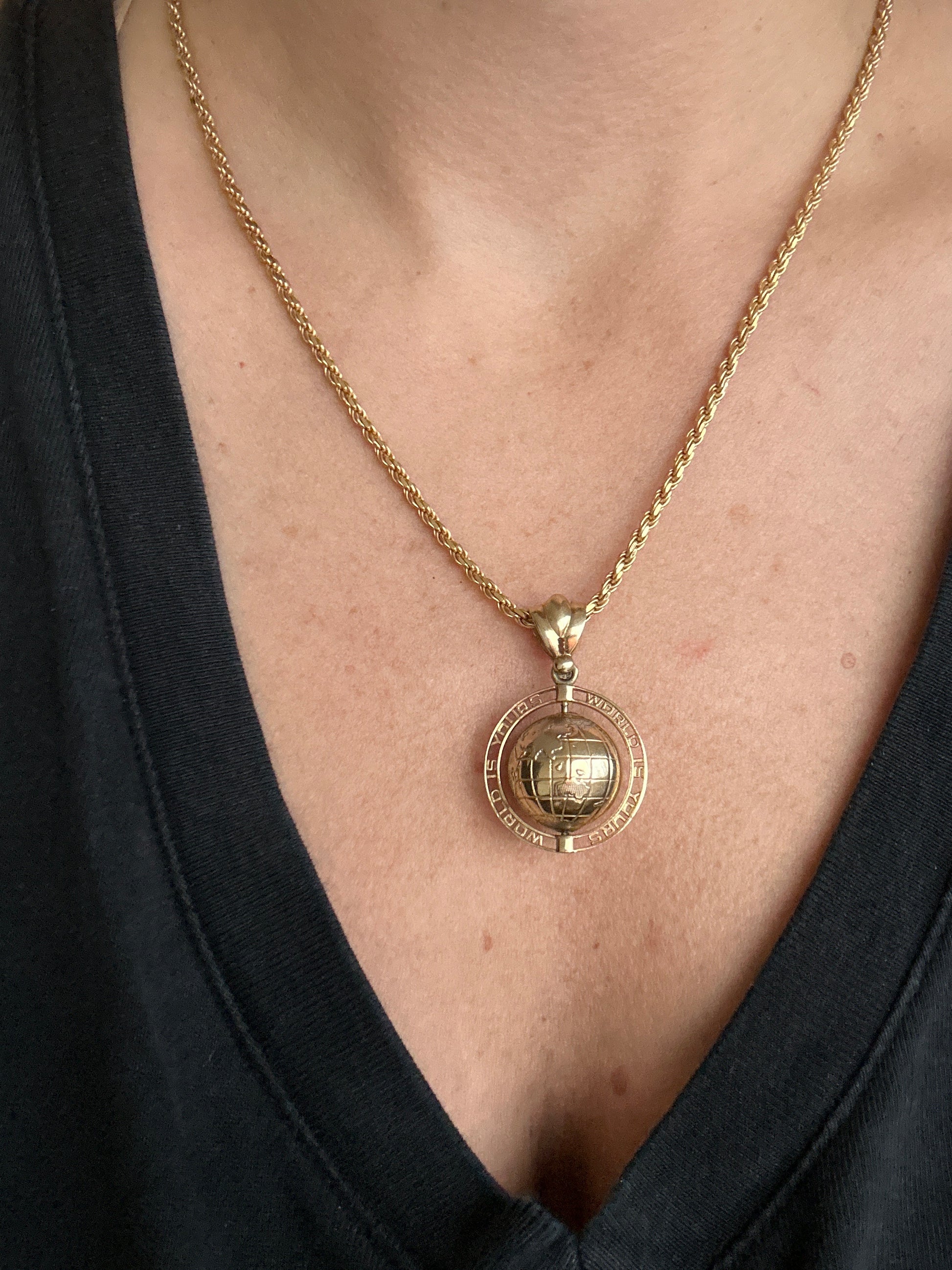 spinning globe charm