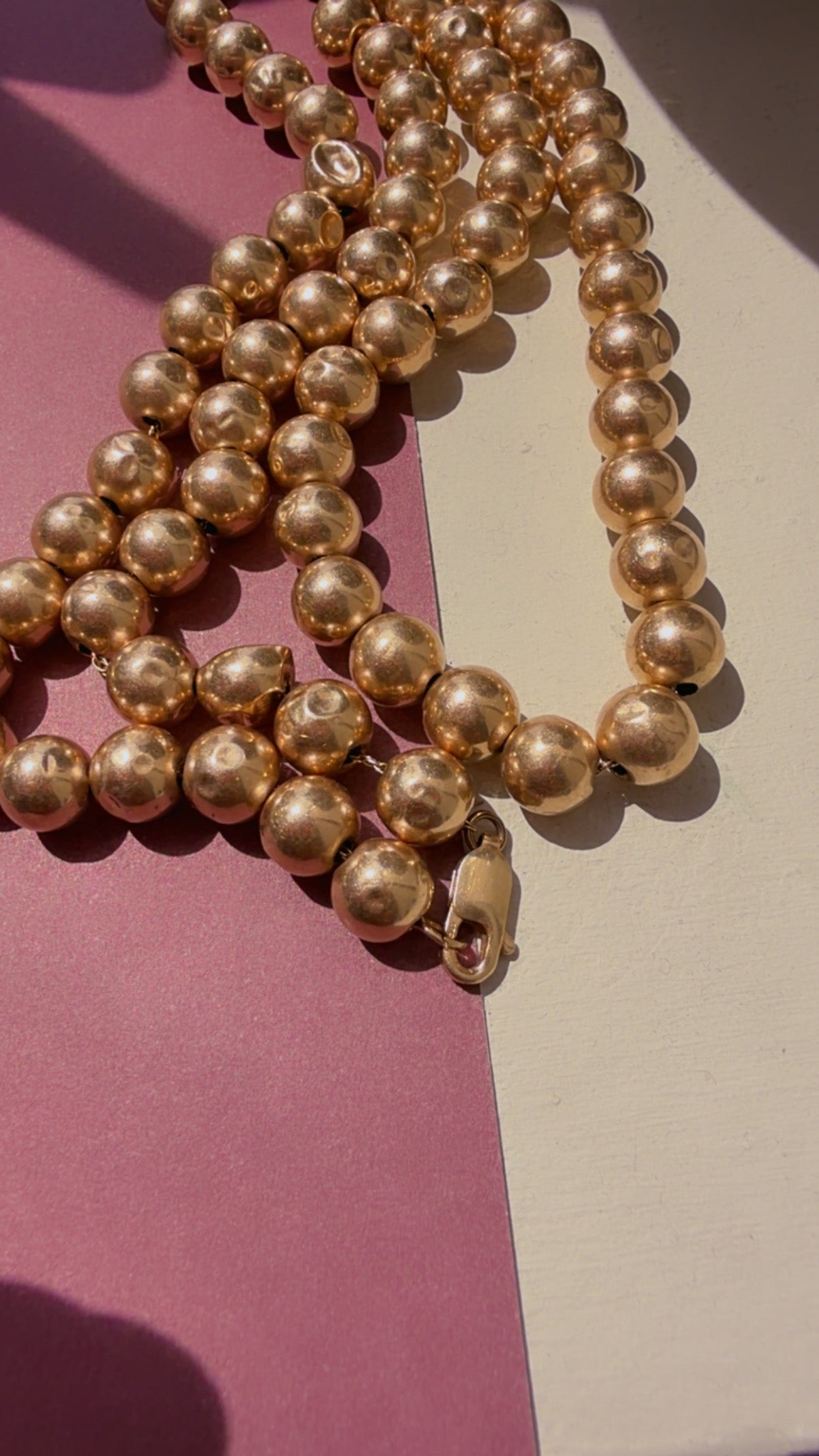 20 3/8" gold bead strand