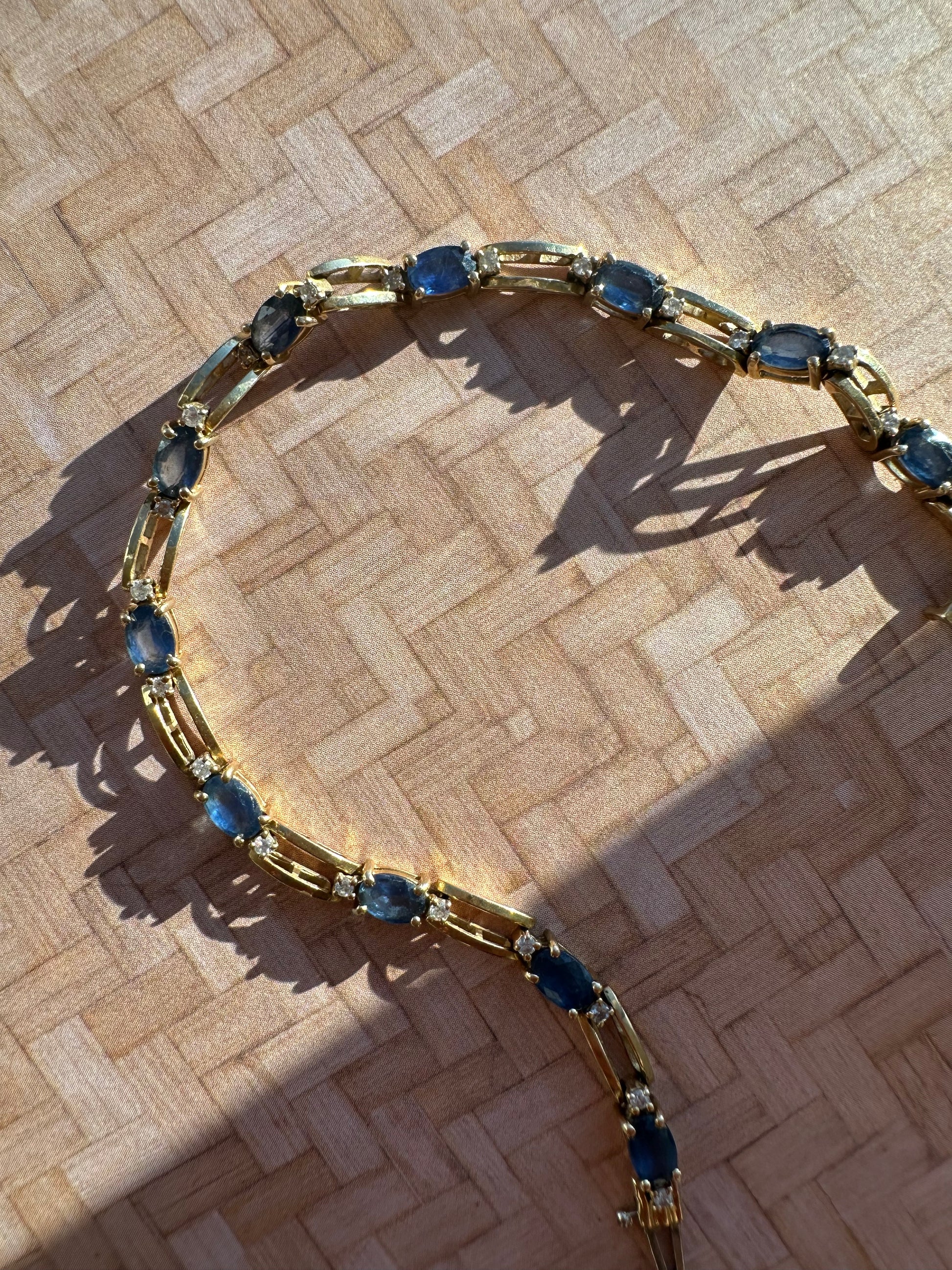 sapphire and diamond tennis bracelet