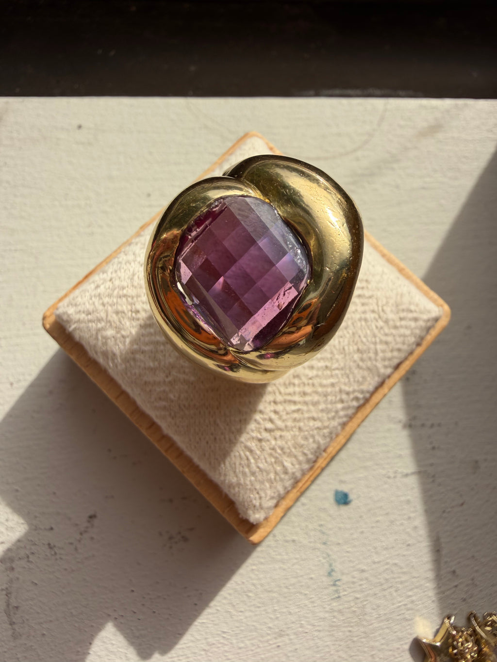 chunky 18k amethyst ring