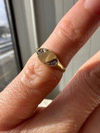 tiny signet with diamonds