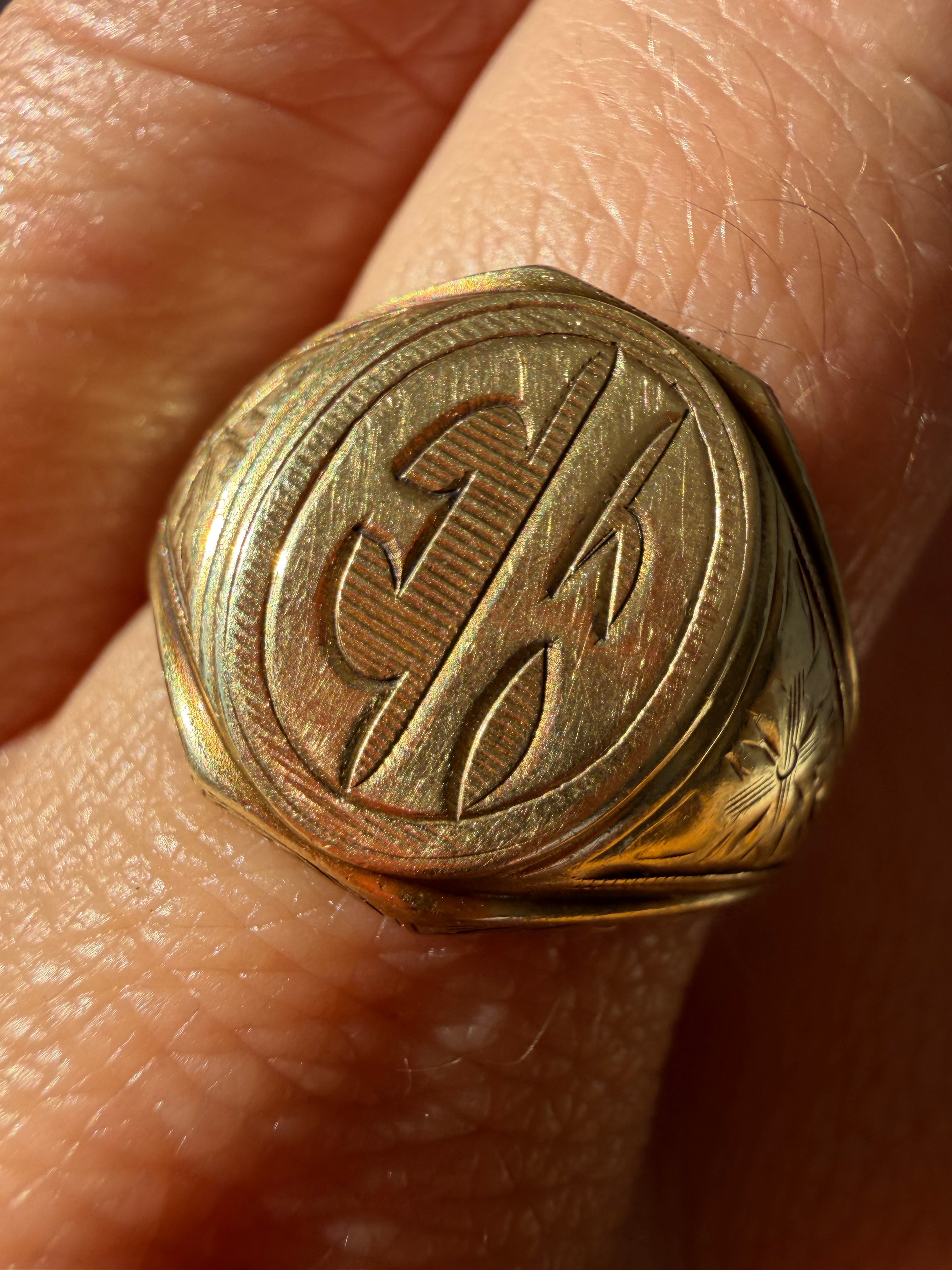 hand engraved EW signet