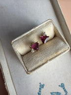 pink tourmaline and diamond stud