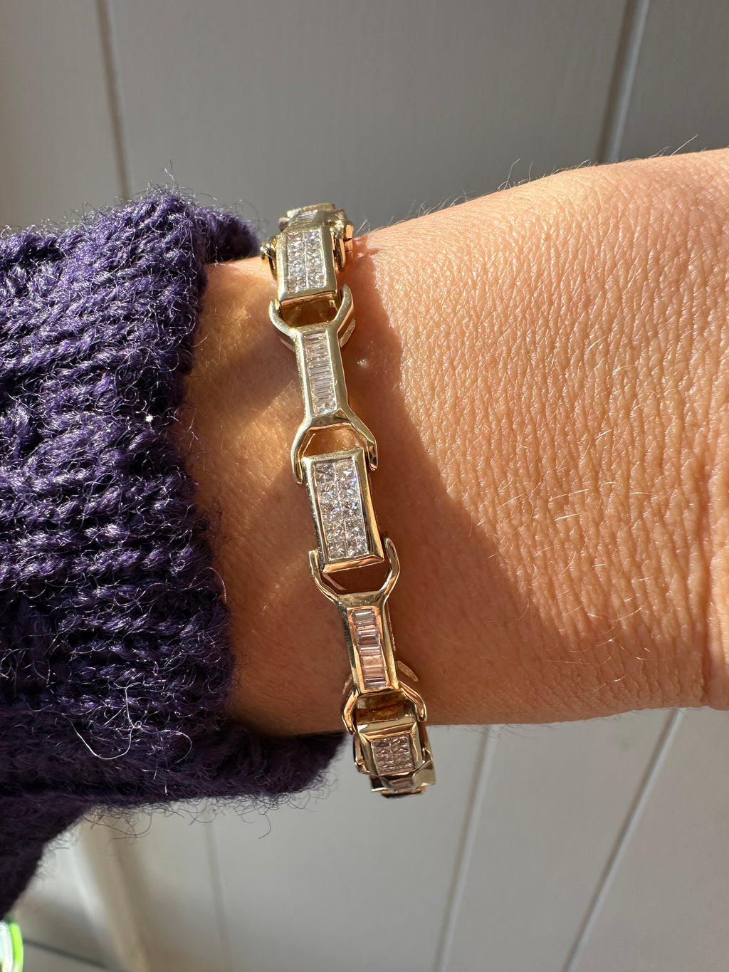 3.63carat natural diamond buckle link tennis bracelet