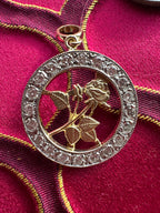 diamond rose pendant // pin conversion