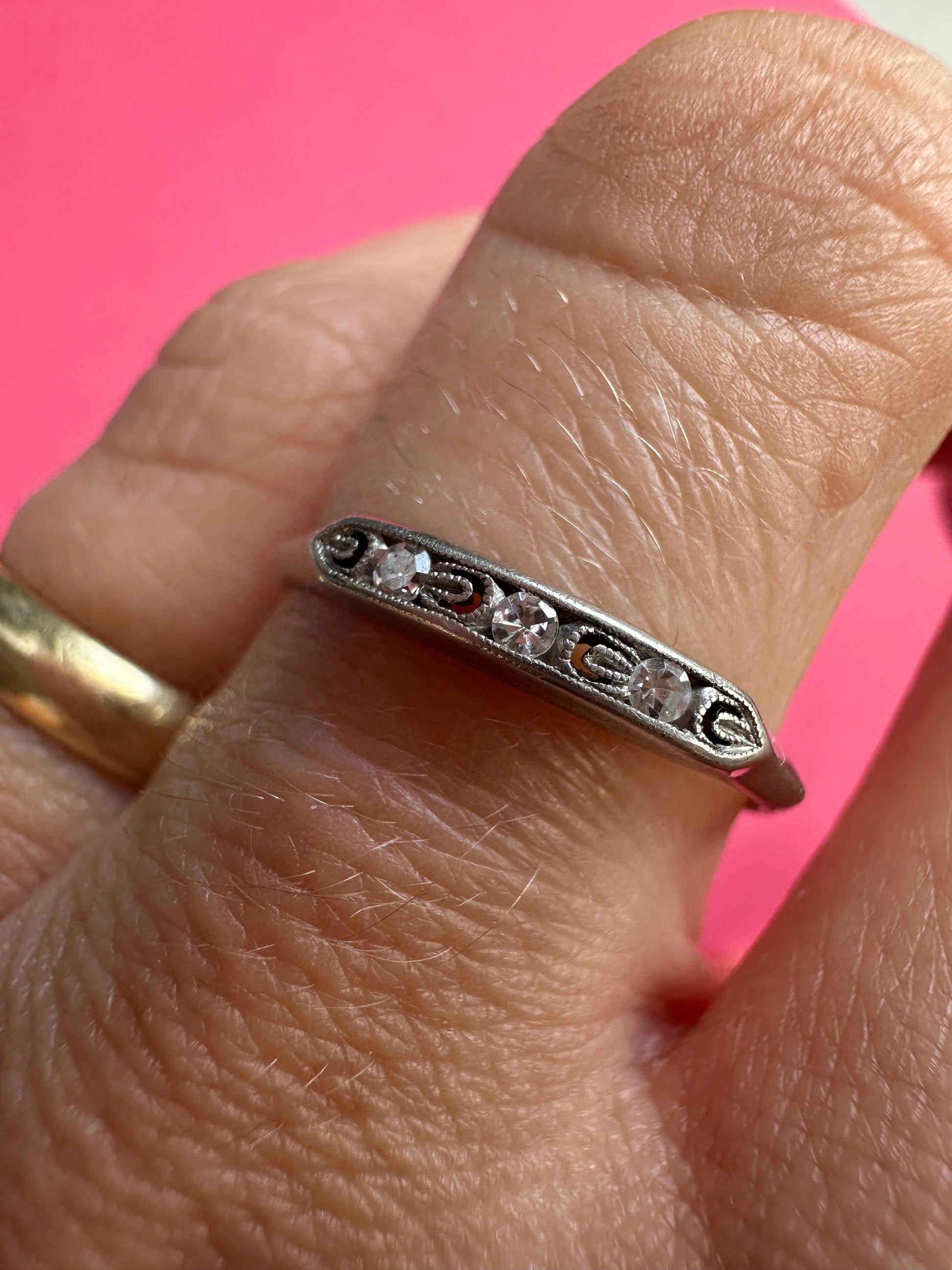 platinum and diamond stacking band