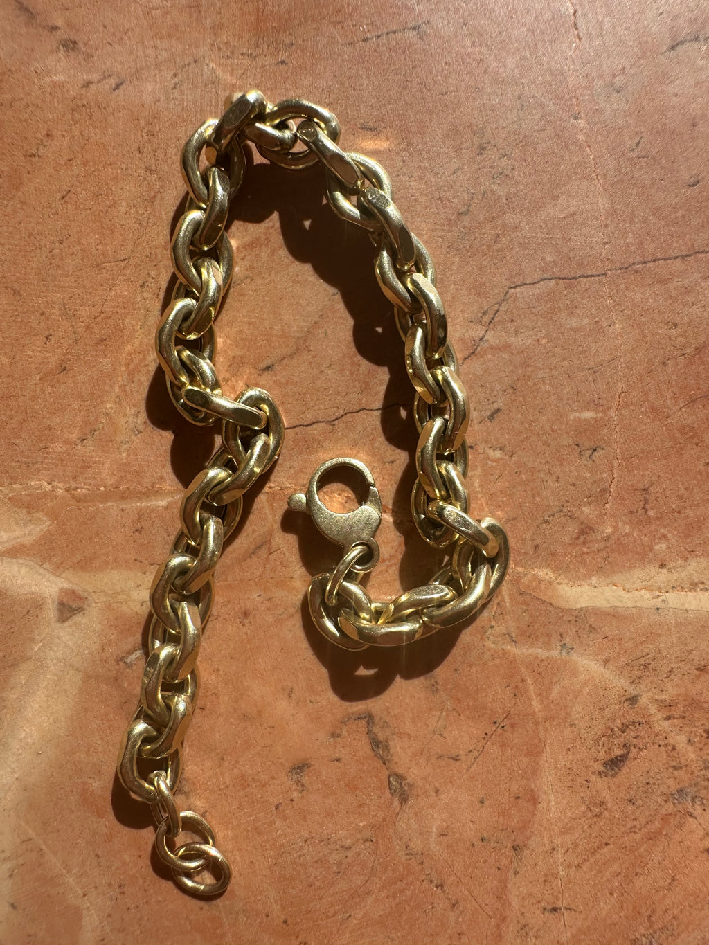 faceted hex link bracelet