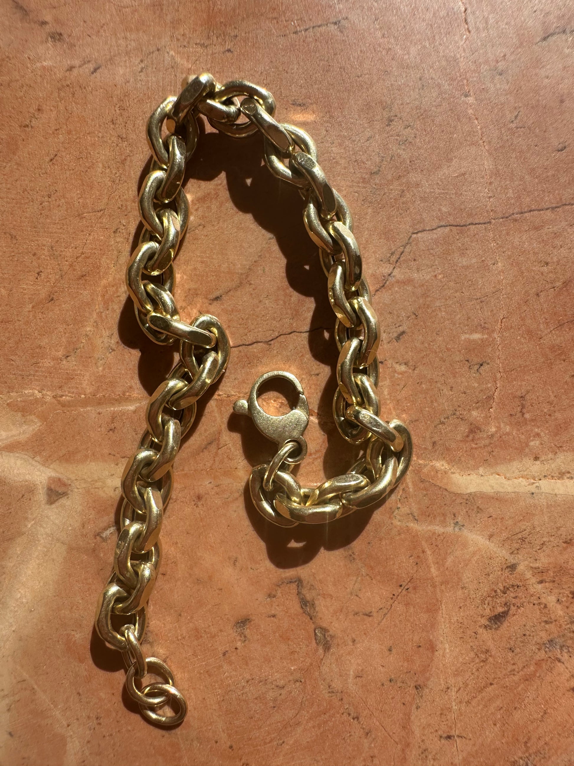 faceted hex link bracelet