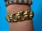 puffy croissant link 18k gold hidden clasp bracelet