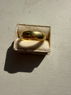 comfort fit pipe cut 18k gold band